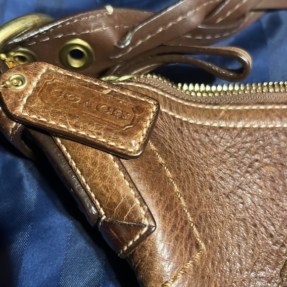 Vintage Coach hobo style bag brown/beige worn look EXCELLENT CONDITION - Picture 3 of 6